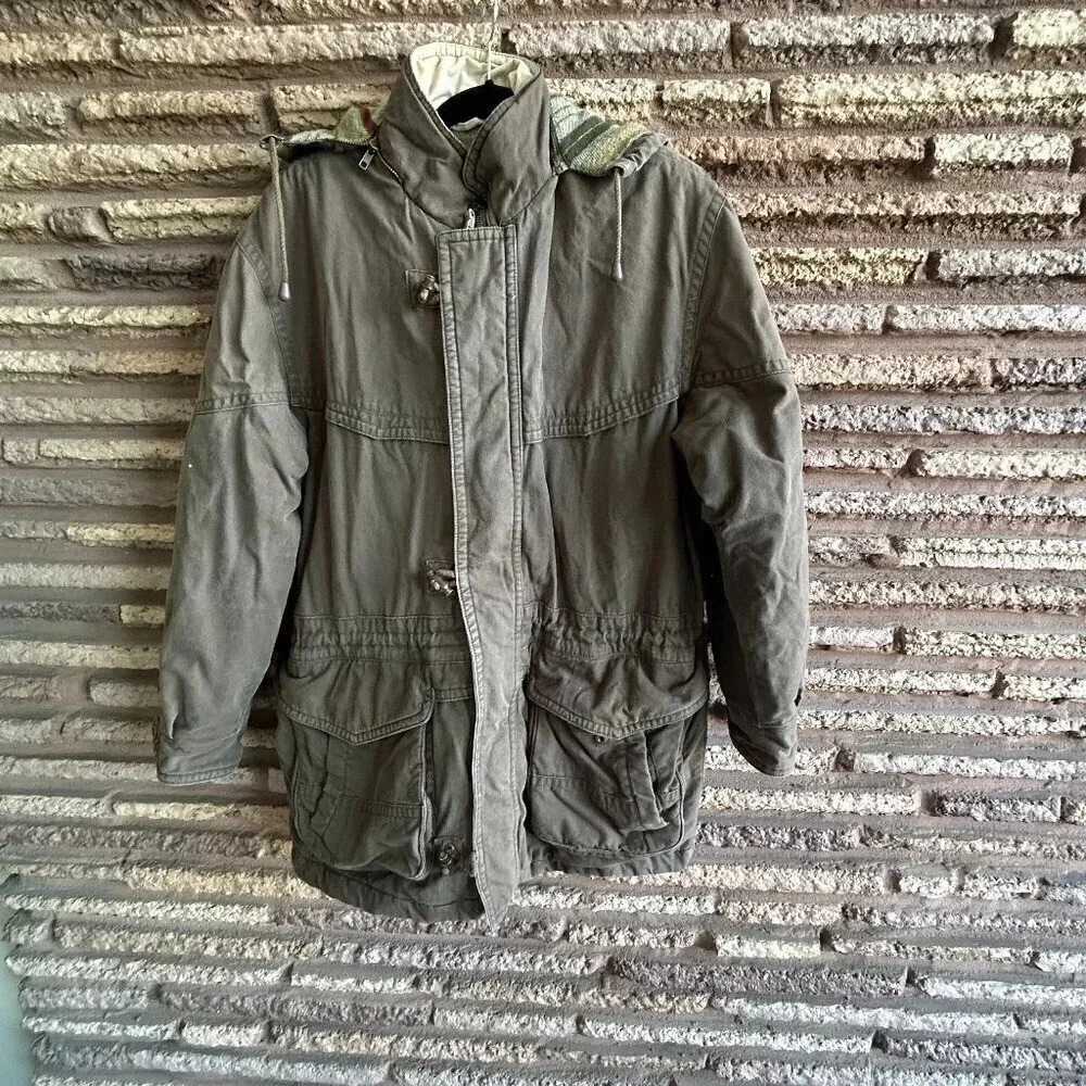 Members Only Vintage Blanket Lined Hooded Full Zip Jacket Size Medium